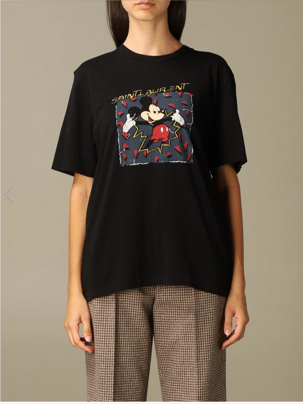 Saint Laurent women’s Black Mickey Graphic Tee